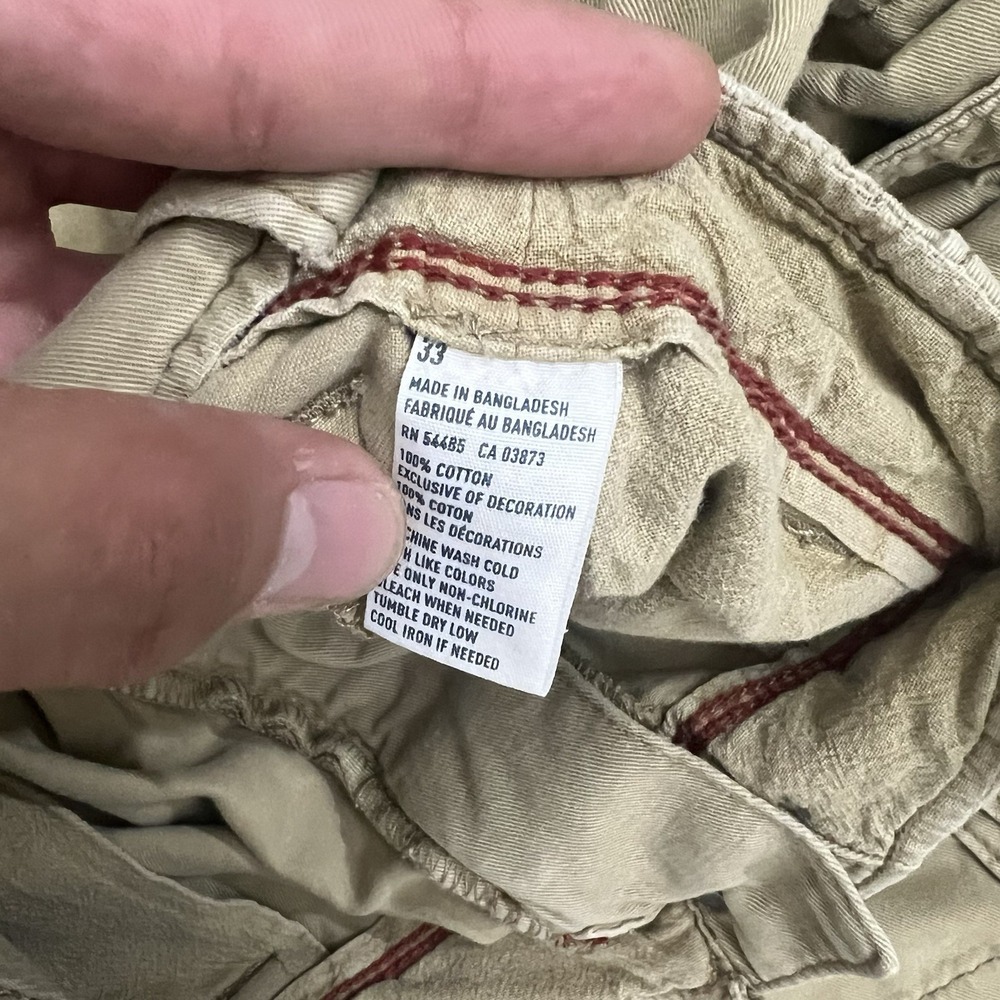 Vintage Y2K American Eagle Outfitters Mens Classic Cargo Shorts Khaki Size 33 - Picture 3 of 7